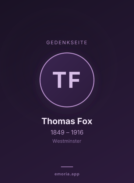 Gedenkportrait von Thomas Fox
