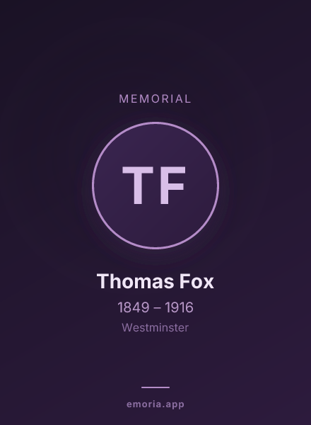 Memorial portrait of Thomas Fox