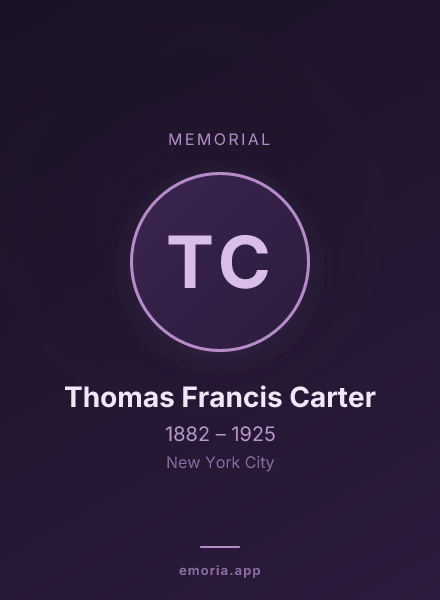 Memorial portrait of Thomas Francis Carter