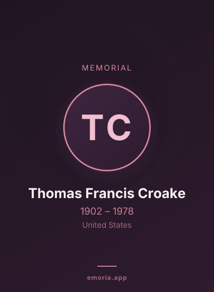 Memorial portrait of Thomas Francis Croake