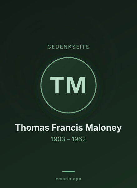 Gedenkportrait von Thomas Francis Maloney