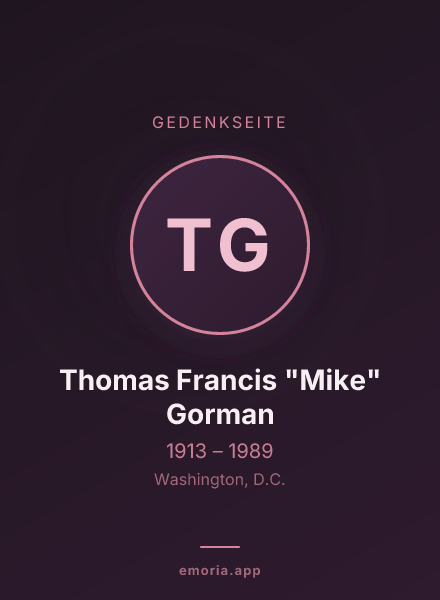 Gedenkportrait von Thomas Francis "Mike" Gorman