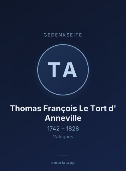 Gedenkportrait von Thomas François Le Tort d' Anneville