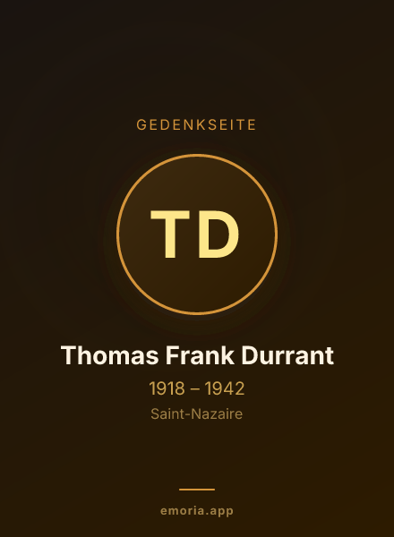 Gedenkportrait von Thomas Frank Durrant