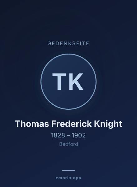 Gedenkportrait von Thomas Frederick Knight