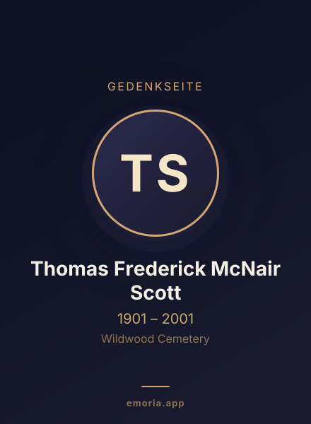 Gedenkportrait von Thomas Frederick McNair Scott