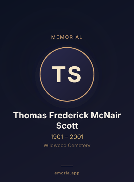 Memorial portrait of Thomas Frederick McNair Scott