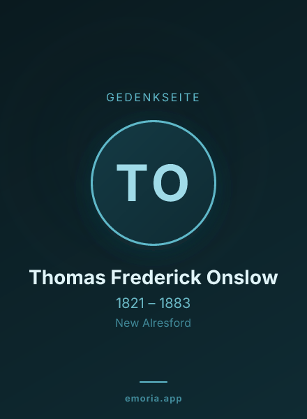 Gedenkportrait von Thomas Frederick Onslow