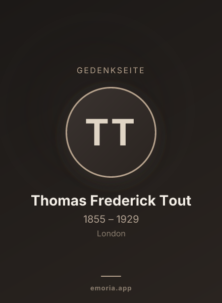 Gedenkportrait von Thomas Frederick Tout