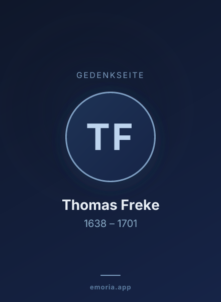 Gedenkportrait von Thomas Freke