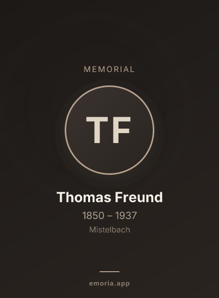 Memorial portrait of Thomas Freund