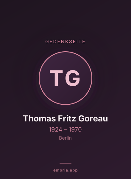 Gedenkportrait von Thomas Fritz Goreau