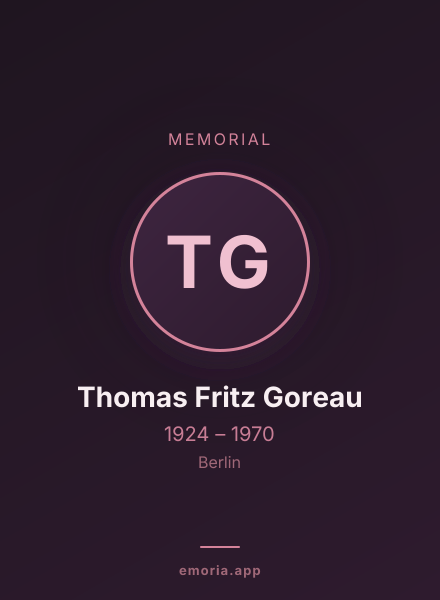 Memorial portrait of Thomas Fritz Goreau