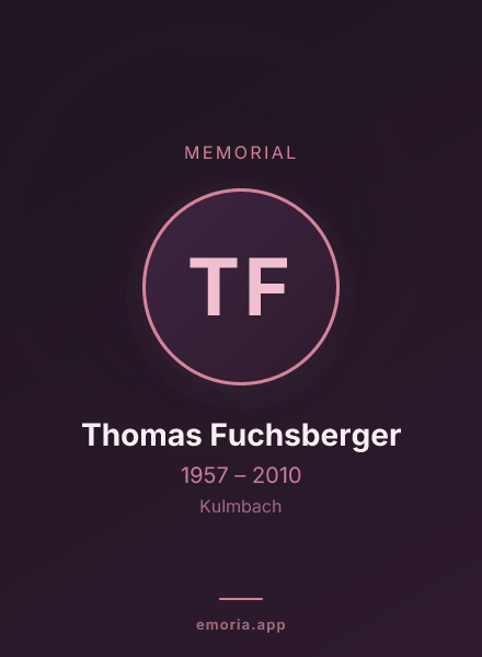 Memorial portrait of Thomas Fuchsberger
