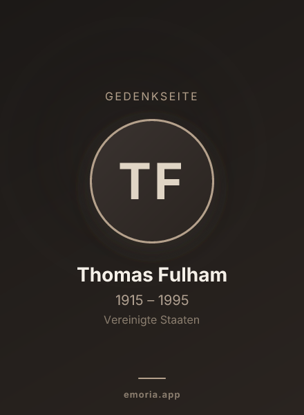 Gedenkportrait von Thomas Fulham