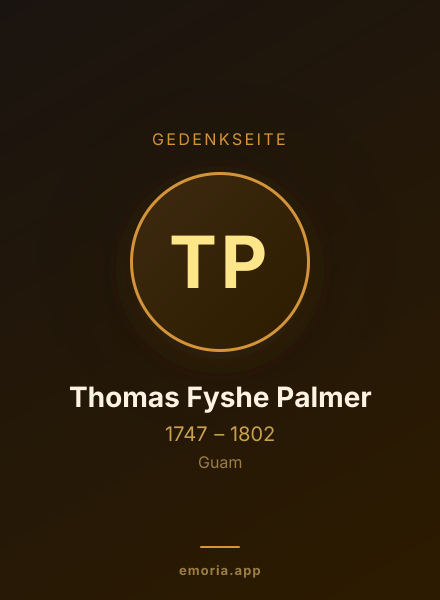 Gedenkportrait von Thomas Fyshe Palmer