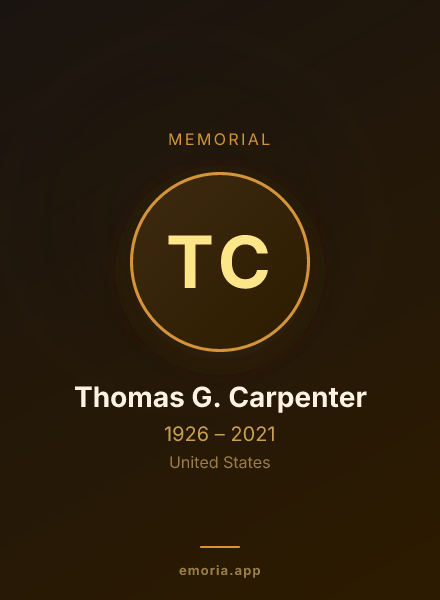 Memorial portrait of Thomas G. Carpenter