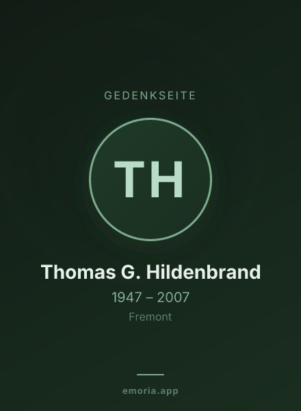 Gedenkportrait von Thomas G. Hildenbrand