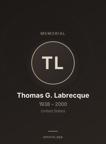 Memorial portrait of Thomas G. Labrecque