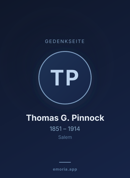 Gedenkportrait von Thomas G. Pinnock