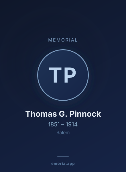 Memorial portrait of Thomas G. Pinnock