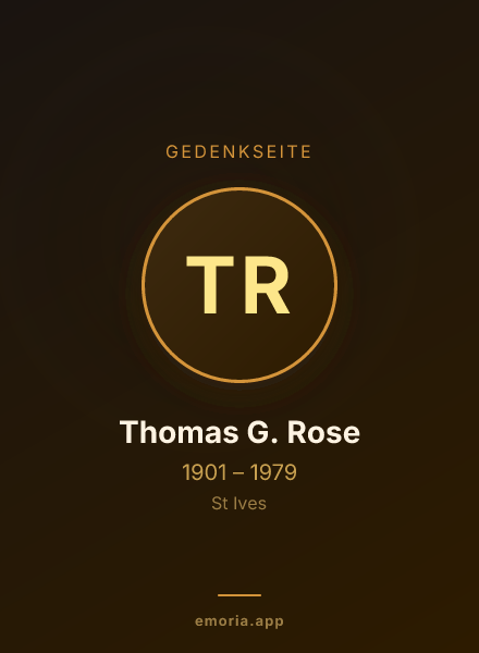 Gedenkportrait von Thomas G. Rose