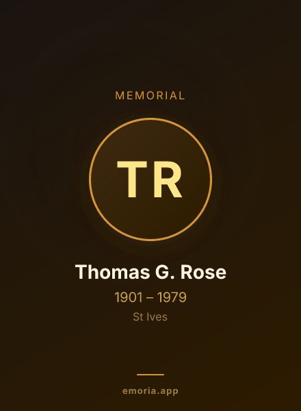 Memorial portrait of Thomas G. Rose