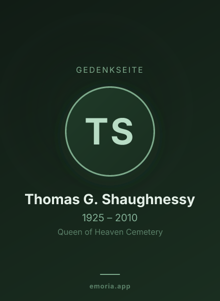Gedenkportrait von Thomas G. Shaughnessy