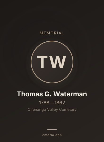 Memorial portrait of Thomas G. Waterman