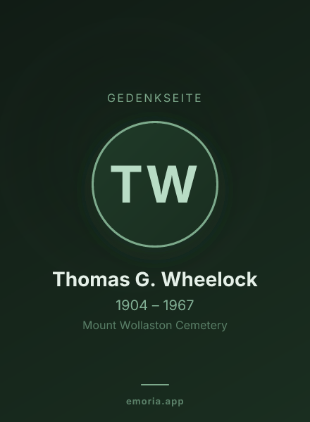 Gedenkportrait von Thomas G. Wheelock