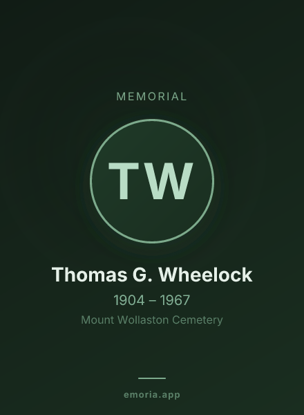 Memorial portrait of Thomas G. Wheelock