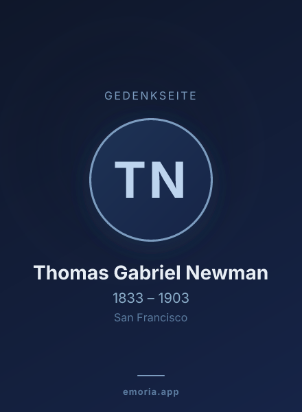 Gedenkportrait von Thomas Gabriel Newman