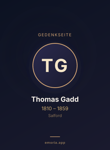 Gedenkportrait von Thomas Gadd