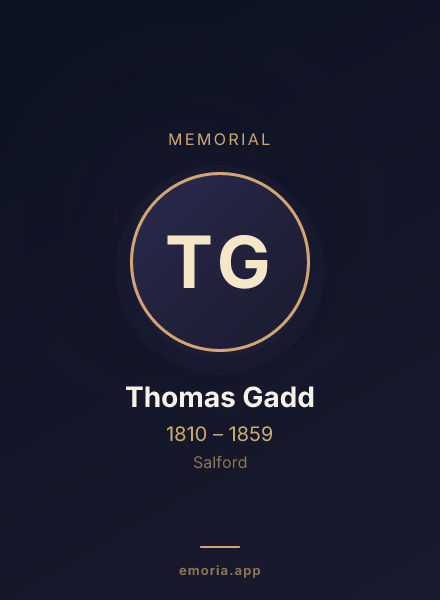 Memorial portrait of Thomas Gadd