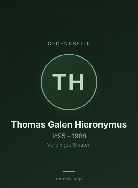 Gedenkportrait von Thomas Galen Hieronymus