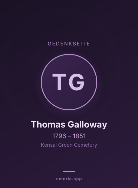 Gedenkportrait von Thomas Galloway
