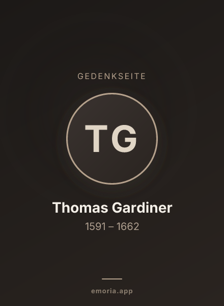 Gedenkportrait von Thomas Gardiner