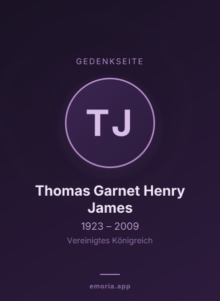 Gedenkportrait von Thomas Garnet Henry James