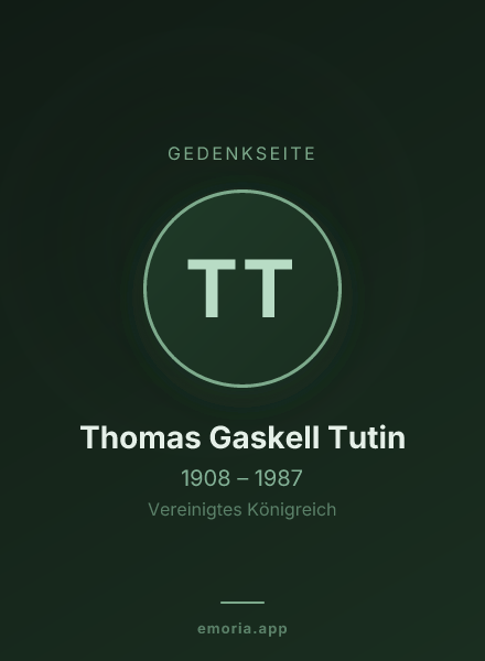 Gedenkportrait von Thomas Gaskell Tutin