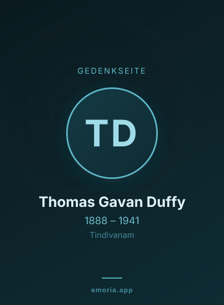 Gedenkportrait von Thomas Gavan Duffy