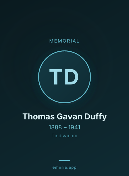 Memorial portrait of Thomas Gavan Duffy