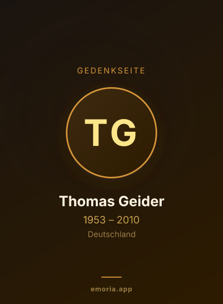 Gedenkportrait von Thomas Geider