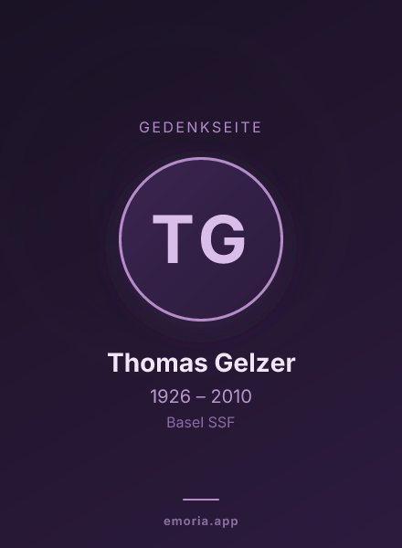 Gedenkportrait von Thomas Gelzer