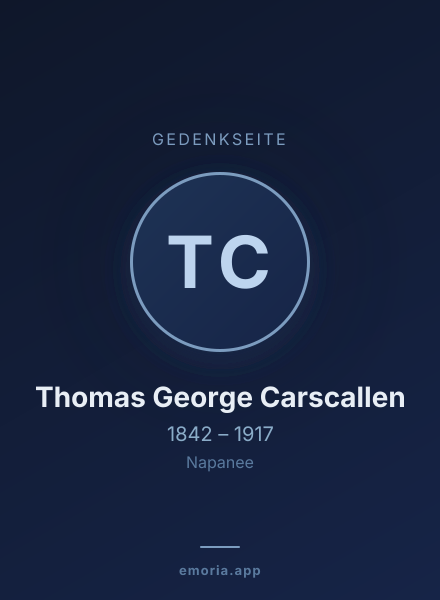Gedenkportrait von Thomas George Carscallen
