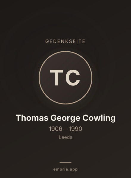 Gedenkportrait von Thomas George Cowling