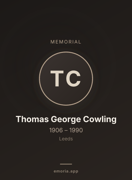 Memorial portrait of Thomas George Cowling