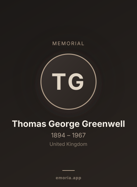 Memorial portrait of Thomas George Greenwell