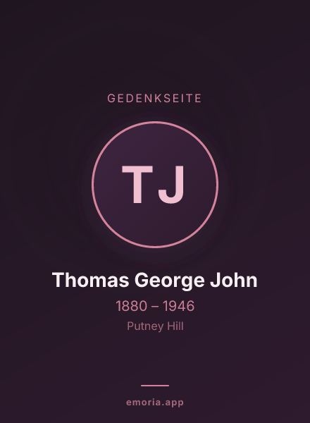 Gedenkportrait von Thomas George John