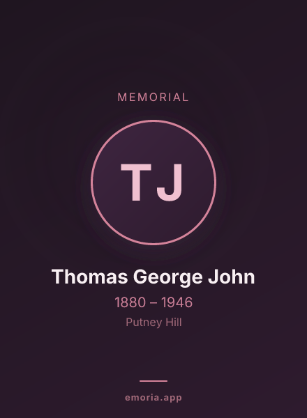 Memorial portrait of Thomas George John