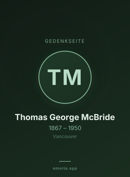 Gedenkportrait von Thomas George McBride